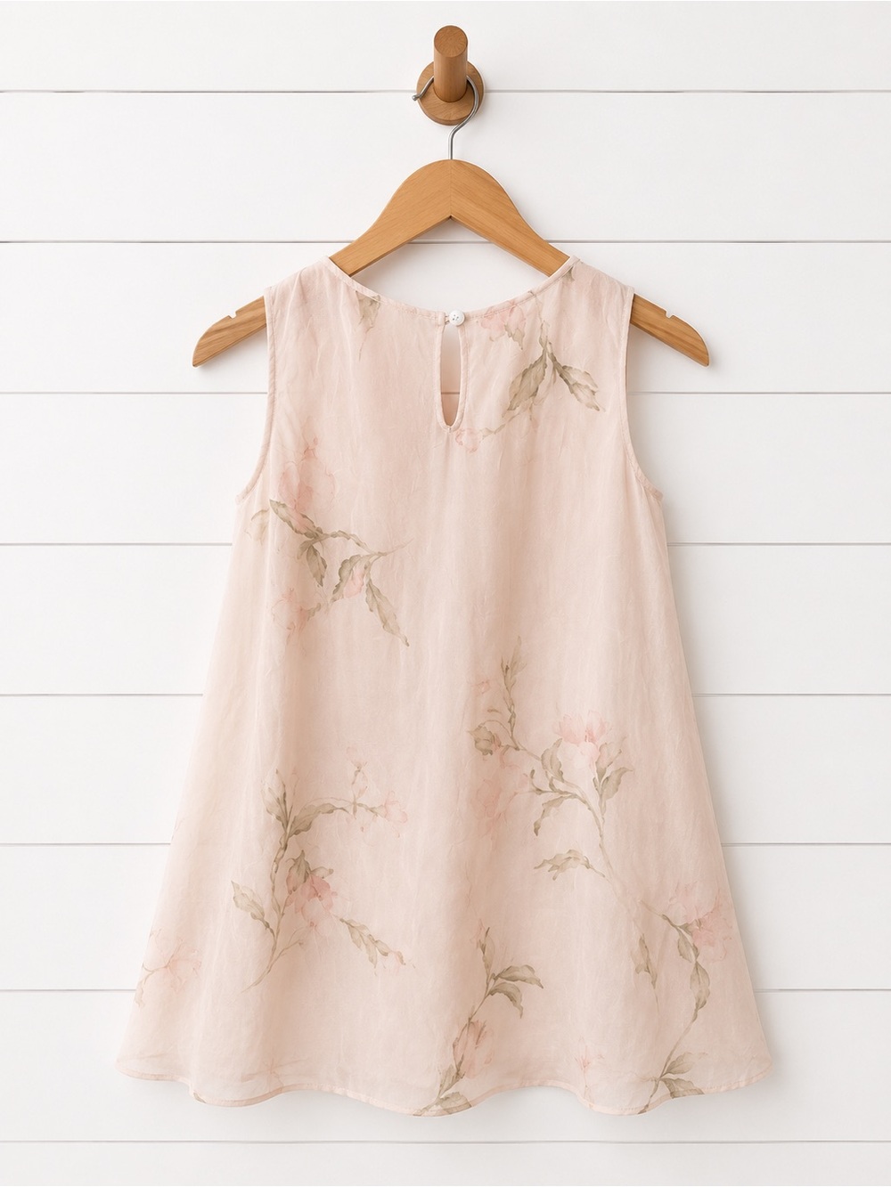 🖤Floral Chiffon Sleeveless Women’s Top - Blush Pink Size Small - Picture 2 of 2